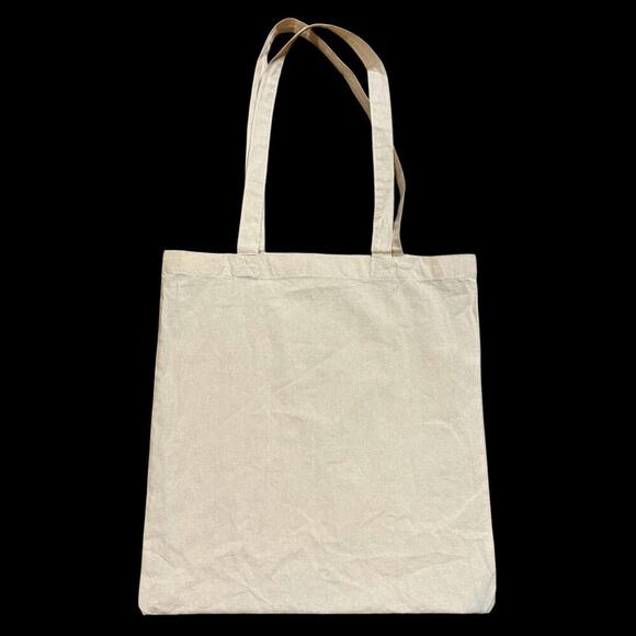 J Crew Factory Apples Natural Beige Cotton Canvas Tote Shopping Bag 16” Preppy - Picture 3 of 9